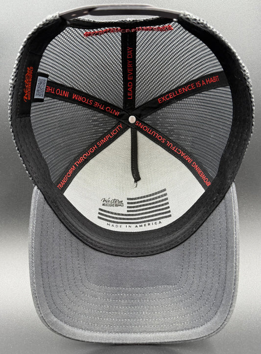 Western "Excellence Lives Here" Trucker Hat – Red W Edition