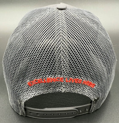 Western "Excellence Lives Here" Trucker Hat – Red W Edition